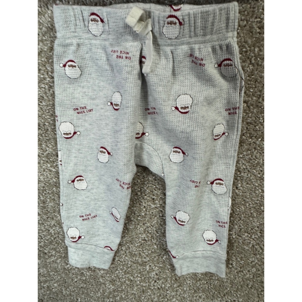 Carters Child of Mine Baby Boys Red Santa Sweatshirt and Grey Joggers Set 3-6M - Picture 5 of 6